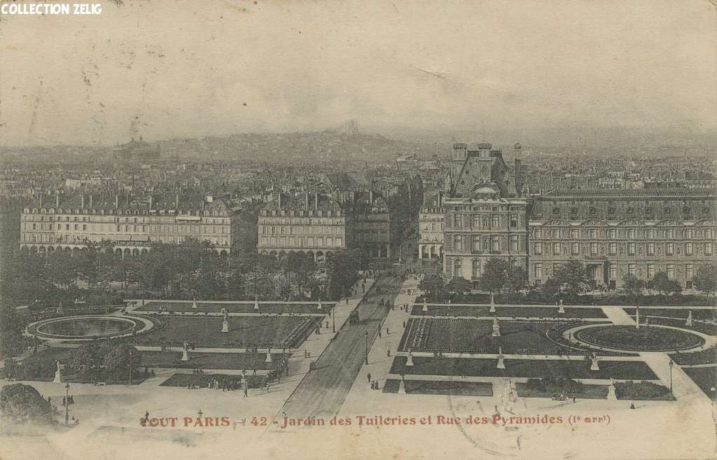 42 - Jardin des Tuileries et rue des Pyramides