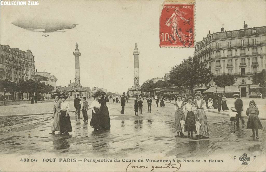 433 bis - Perspective du Cours de Vincennes à la Place de la Nation