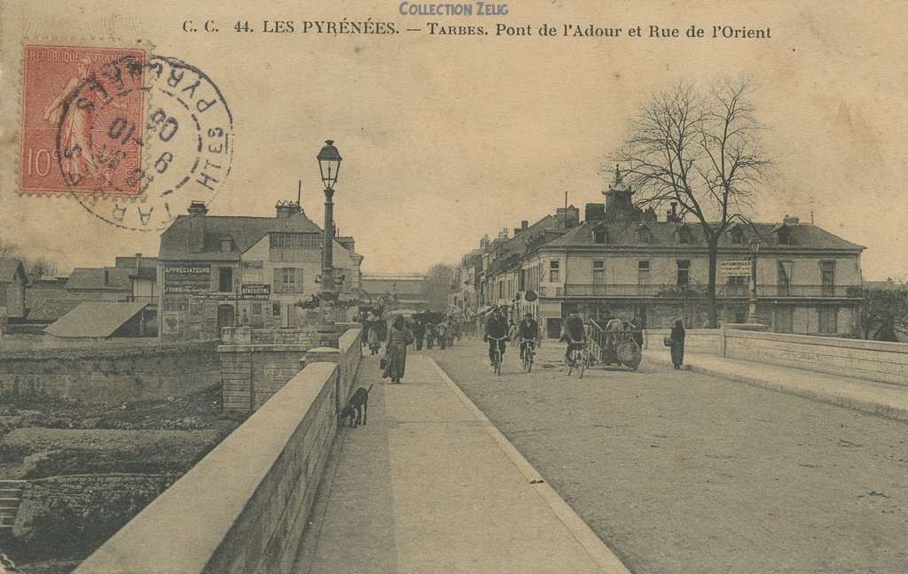 44 - TARBES - Pont de l'Adour et Rue de l'Orient
