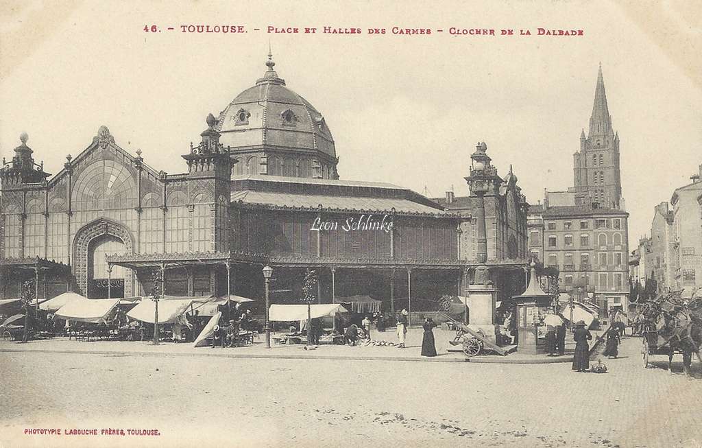 46 - Place et Halles des Carmes - Clocher de la Dalbade