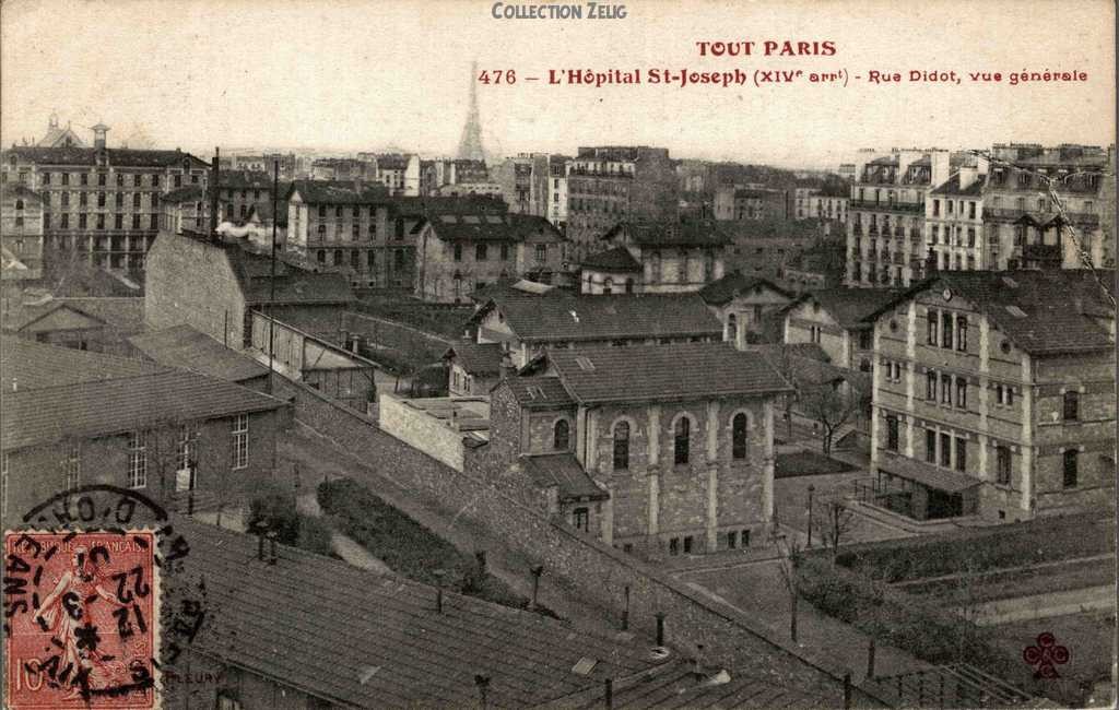 476 - L'Hôpital St-Joceph - Rue Didot, vue générale