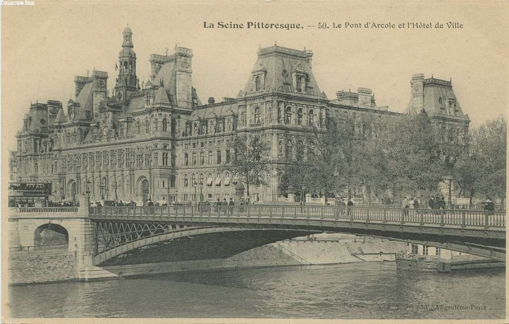 50 - Le Pont d'Arcole et l'Hôtel de Ville