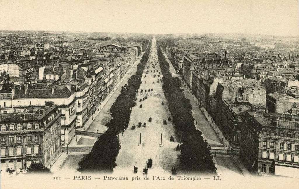501 - PARIS - Panorama pris de l'Arc de Triomphe