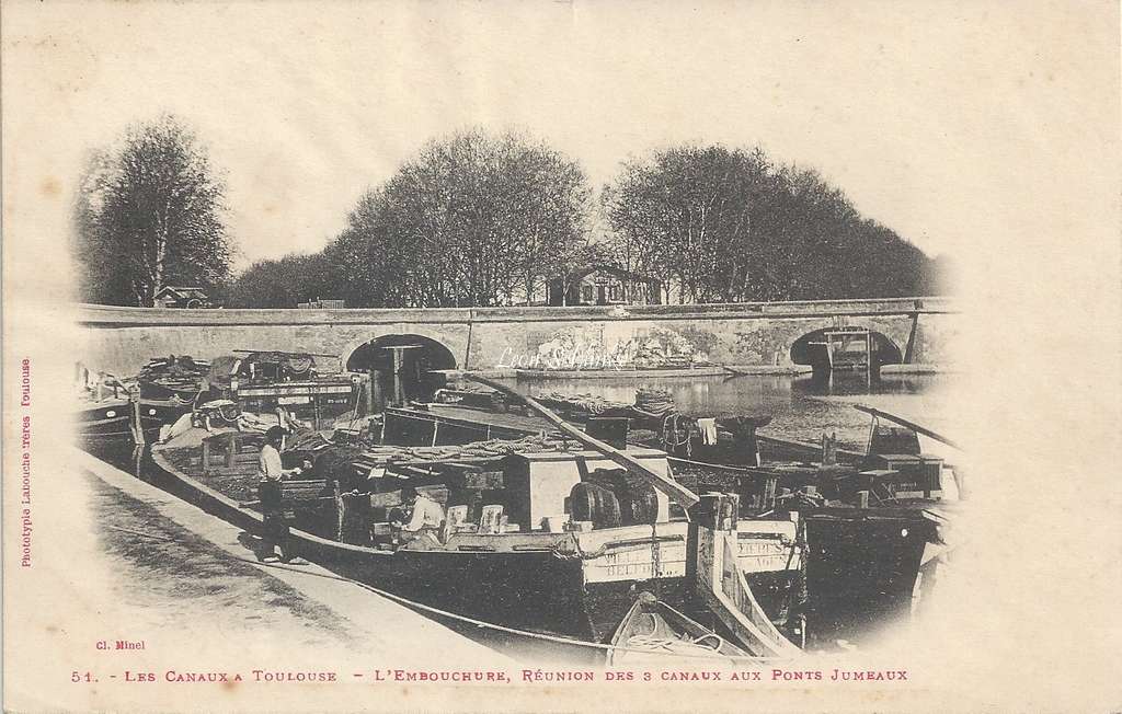 51 - L'Embouchure, réunion des 3 canaux aux Ponts Jumeaux