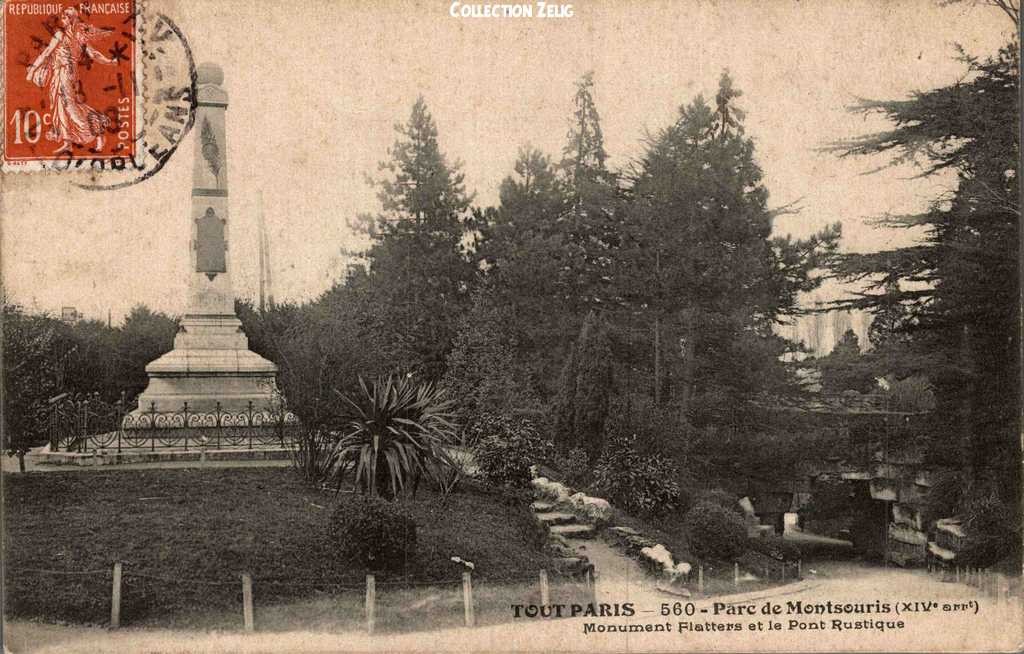 560 - Parc de Montsouris - Monument Flatters et le Pont Rustique