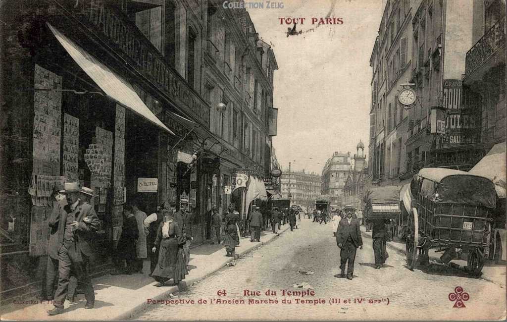 64 - Rue du Temple - Perspective de l'ancien Marché du Temple