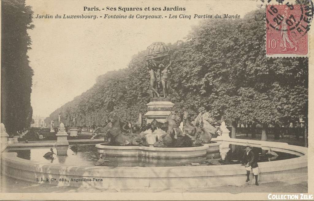 7 - Jardin du Luxembourg - Fontaine de Carpeaux - Les 5 parties du Monde