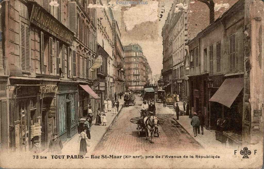 73 bis - Rue St-Maur - Pris de l'Avenue de la République