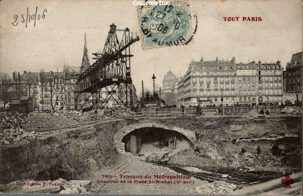 790 - Travaux du Métropolitain - Chantier de la Place St-Michel