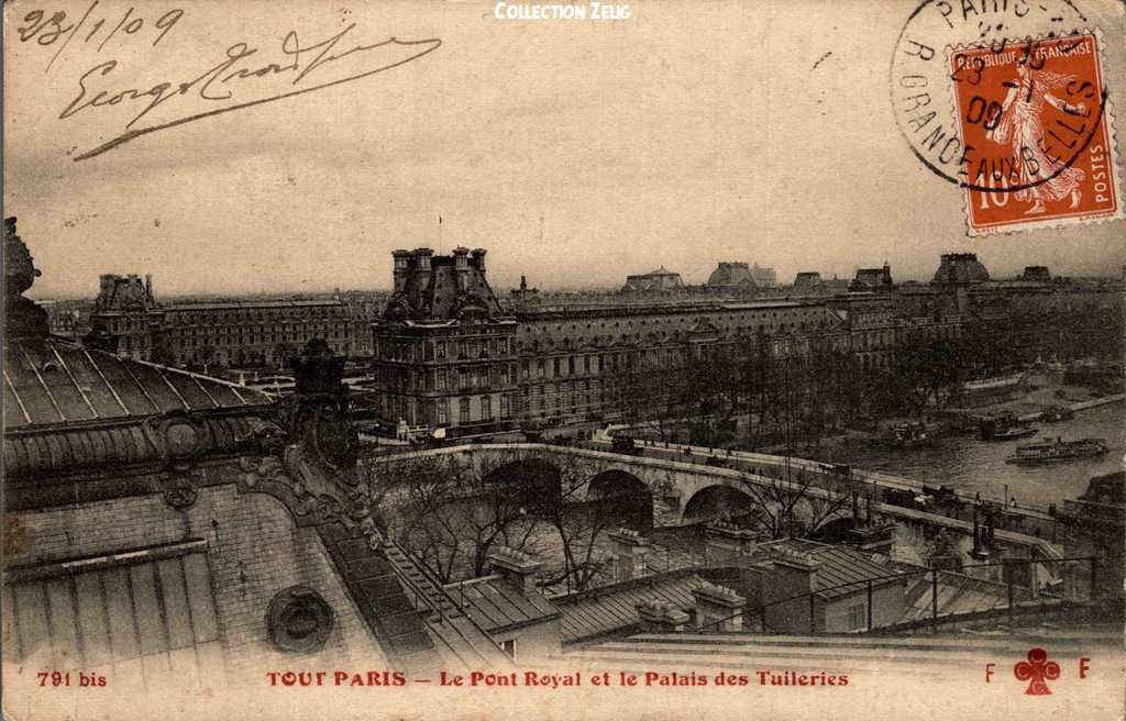 791 bis - Le Pont-Royal et le Palais des Tuileries