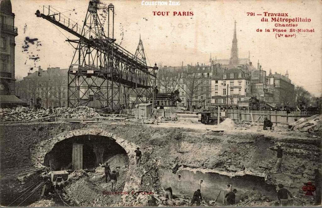 791 - Travaux du Métropolitain - Chantier de la Place St-Michel