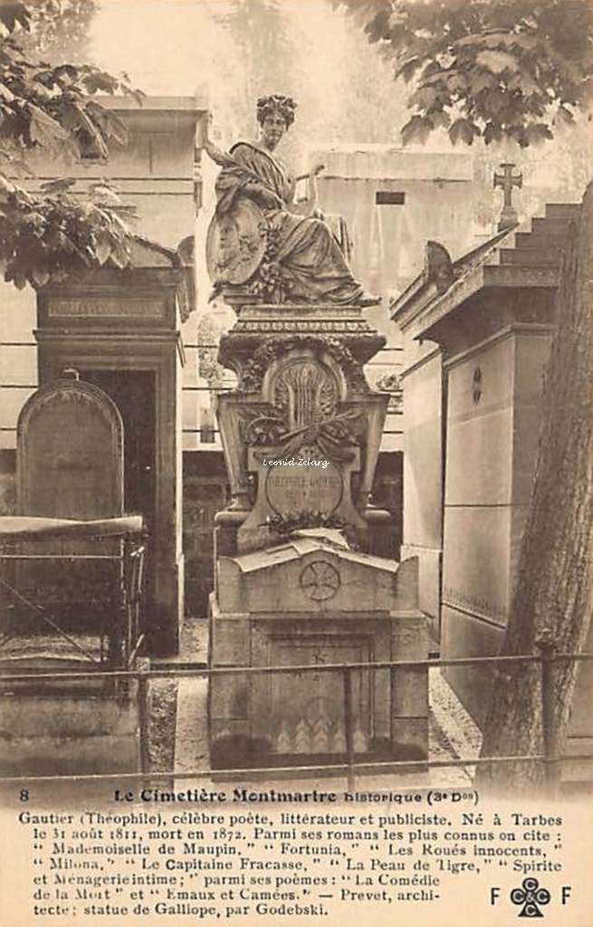 8 - Gautier (Théophile) célèbre poète né à Tarbes en 1811 et mort en 1872