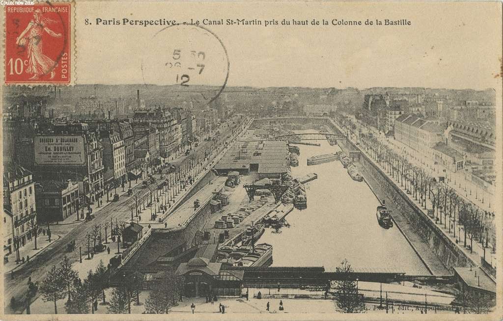 8 - Le Canal Saint-Martin pris du haut de la Colonne de la Bastille