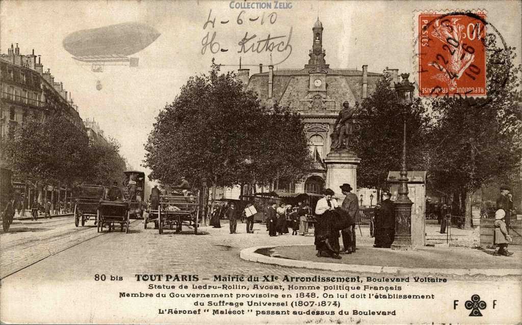 80 bis - Mairis du XI° arrondissement - Boulevard Voltaire