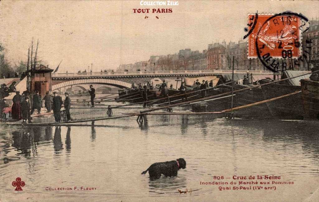 805 - Crue de la Seine - Inondation du Marché aux Pommes