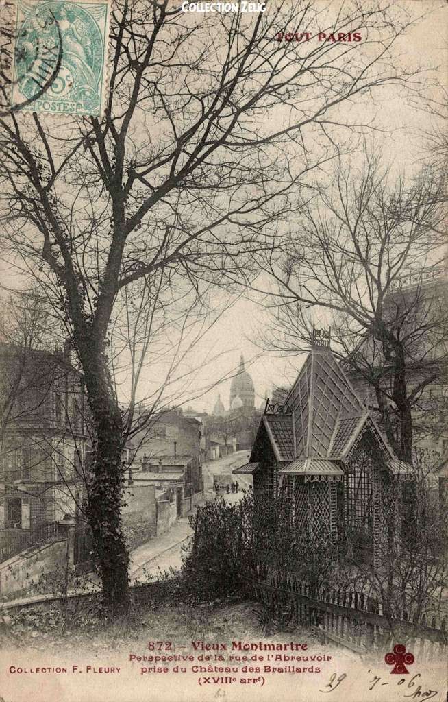 872 - Vieux Montmartre - Perspective de la Rue de l'Abreuvoir