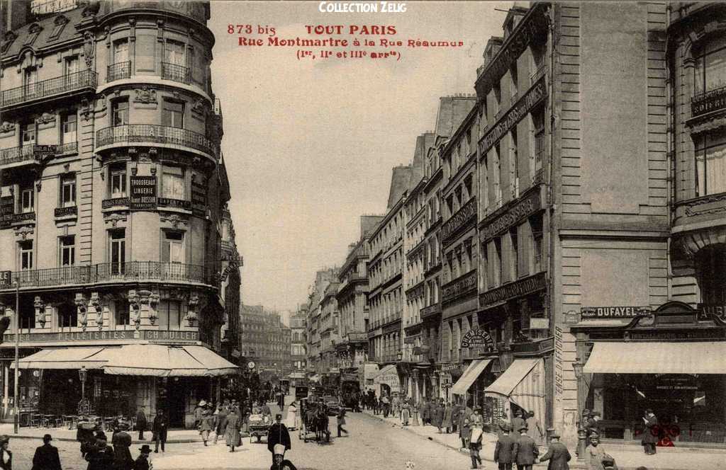 873 bis - Rue Montmartre à la Rue Réaumur