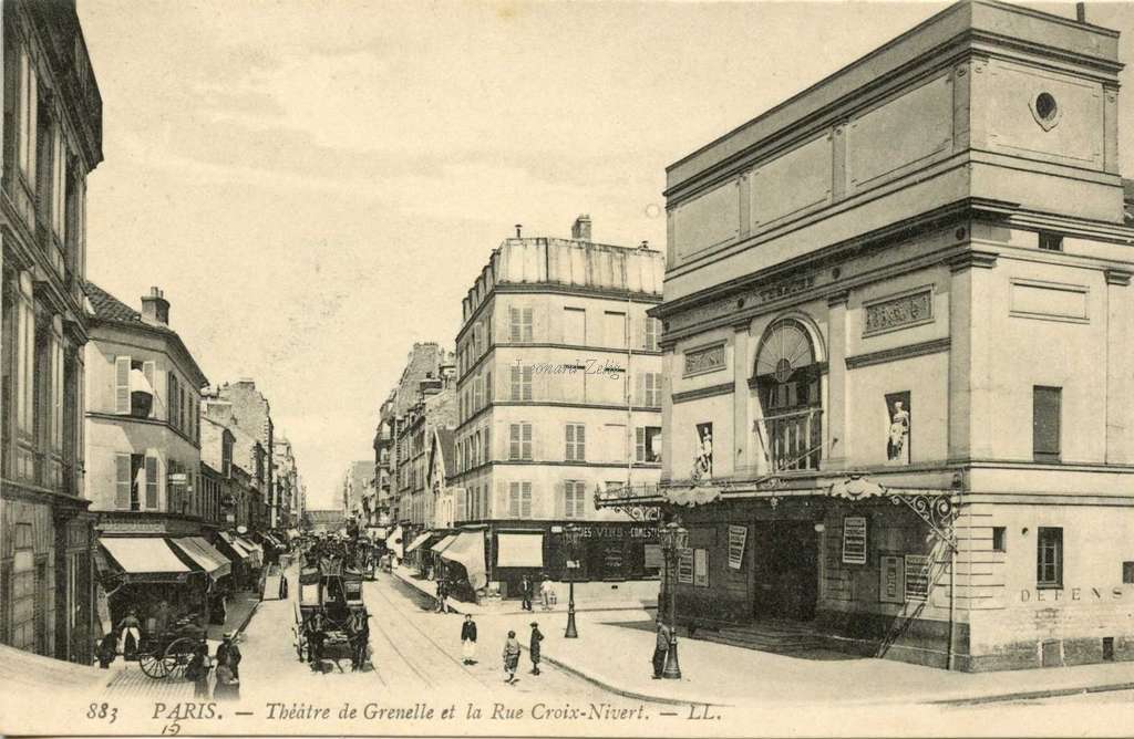 883 - PARIS - Théâtre de Grenelle et la Rue Croix-Nivert