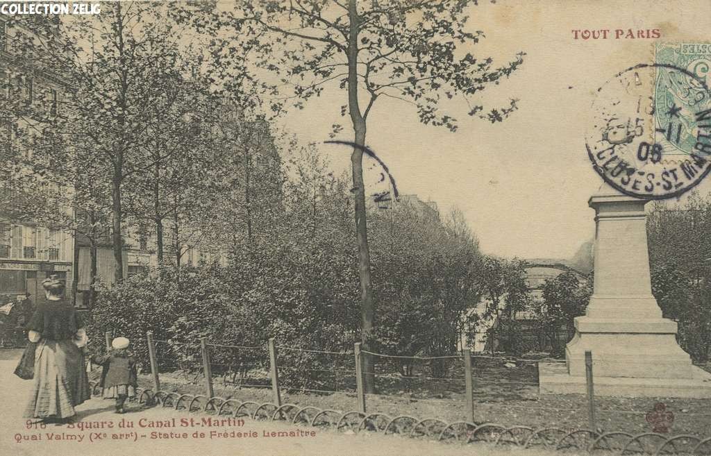 916 - Square du Canal St-Martin - Quai Valmy - Statue de Frédéric Lemaitre