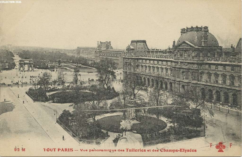 92 M - Vue panoramique des Tuileries et des Champs-Elysées