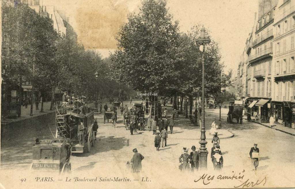 92 - PARIS - Le Boulevard Saint-Martin