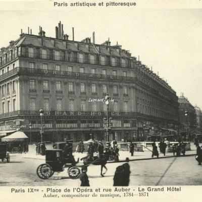 Bréger A. -  Paris IX° - Place de l'Opéra et rue Auber - Le Grand Hôtel
