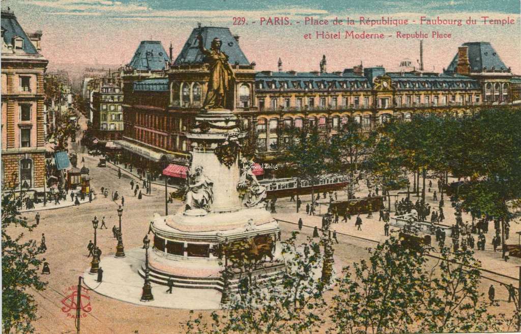 Abeille 229 - PARIS - Place de la République - Faubourg du Temple