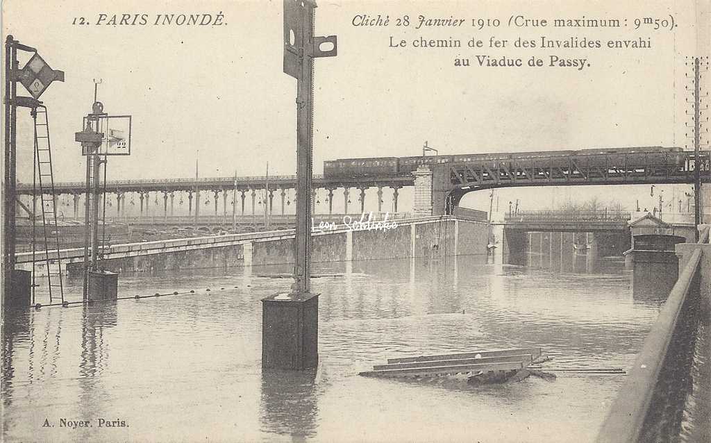 AN 12 - Chemin de Fer des Invalides inondé au Viaduc de Passy