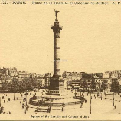 AP 127 - PARIS - Place de la Bastille et Colonne de Juillet