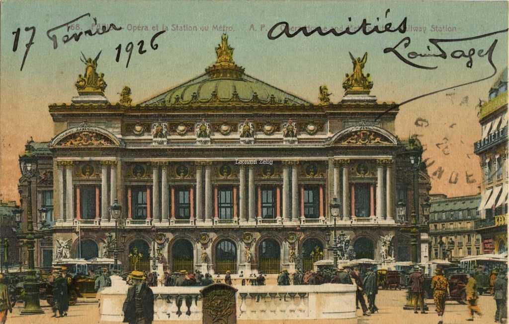 AP 168 - PARIS - Opéra et la Station du Métro