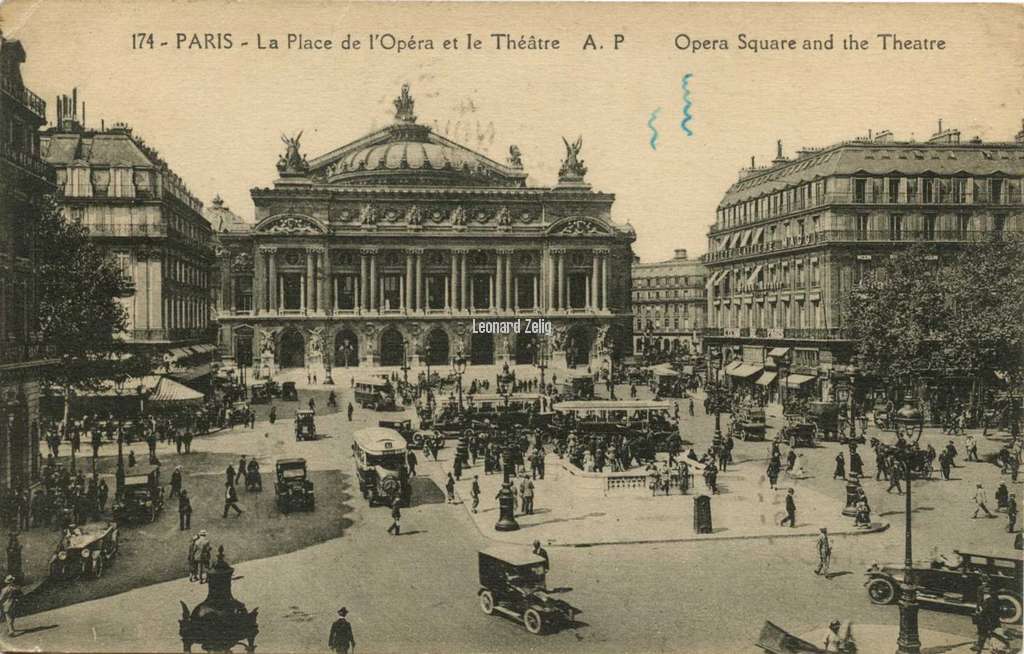 AP 174 - PARIS - La Place de l'Opéra et le Théâtre