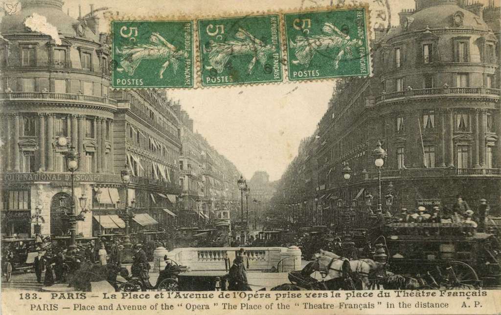 AP 183 - La Place et l'Avenue de l'Opéra vers le Théâtre Français