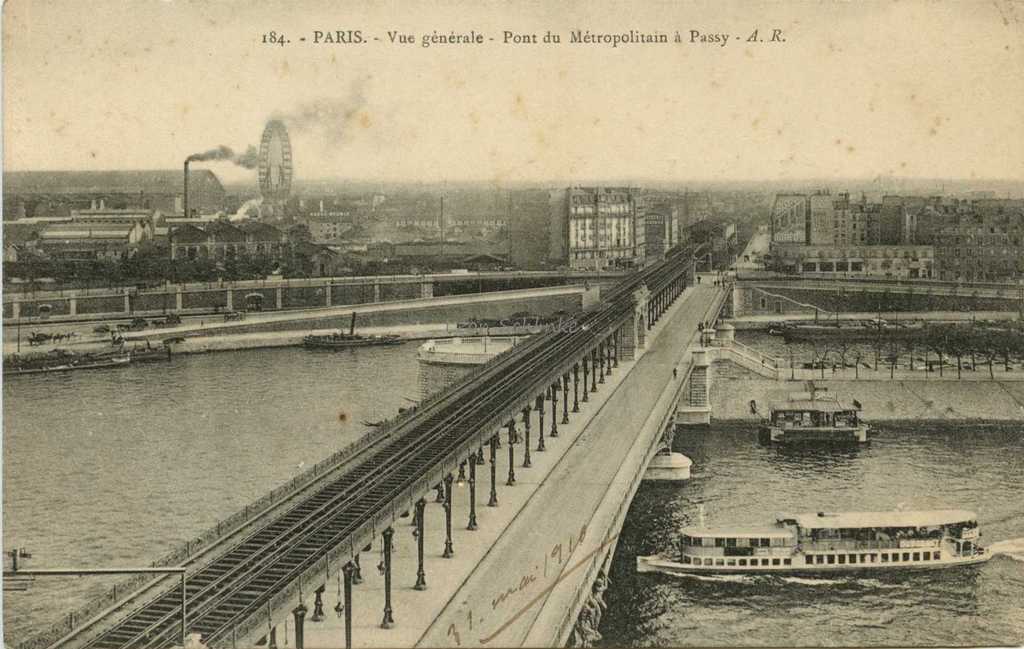 AR 184 - Vue générale - Pont du Métro à Passy