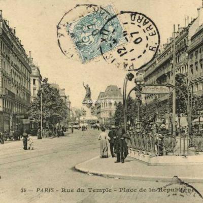 BF 34 - PARIS - Rue du Temple - Place de la République