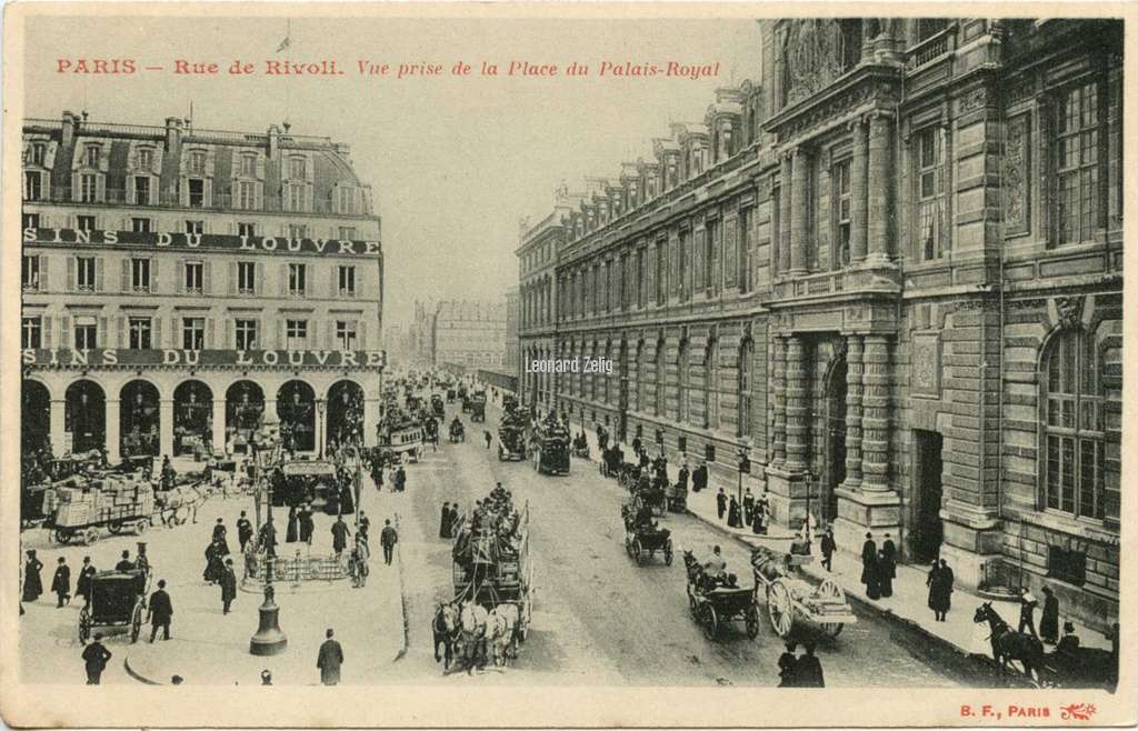 BF - PARIS - Rue de Rivoli. Vue prise de la Place du Palais Royal