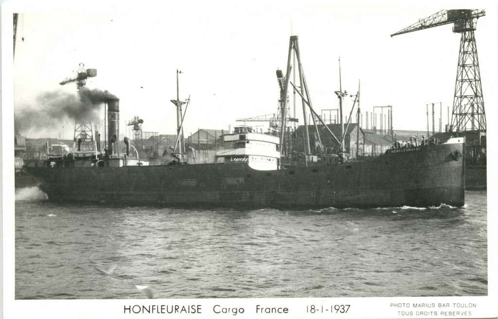 Cargo HONFLEURAISE France 18-1-1937