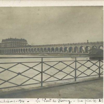 Carte-photo - Inondations 1910 au Pont de Bercy
