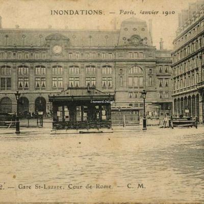 CM 112 - Inondations Paris 1910 - Gare St-Lazare, Cour de Rome