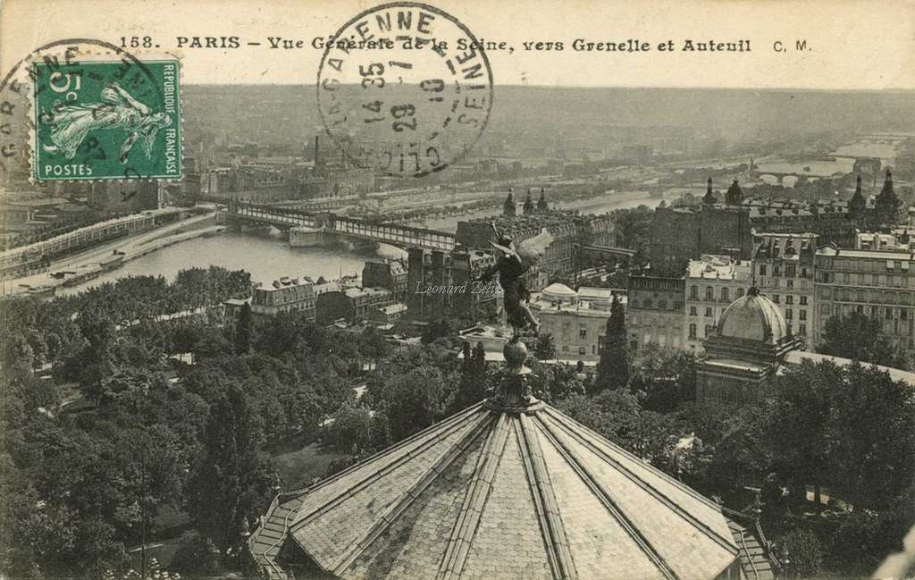 CM 158 - PARIS - Vue Générale de la Seine, vers Grenelle et Auteuil