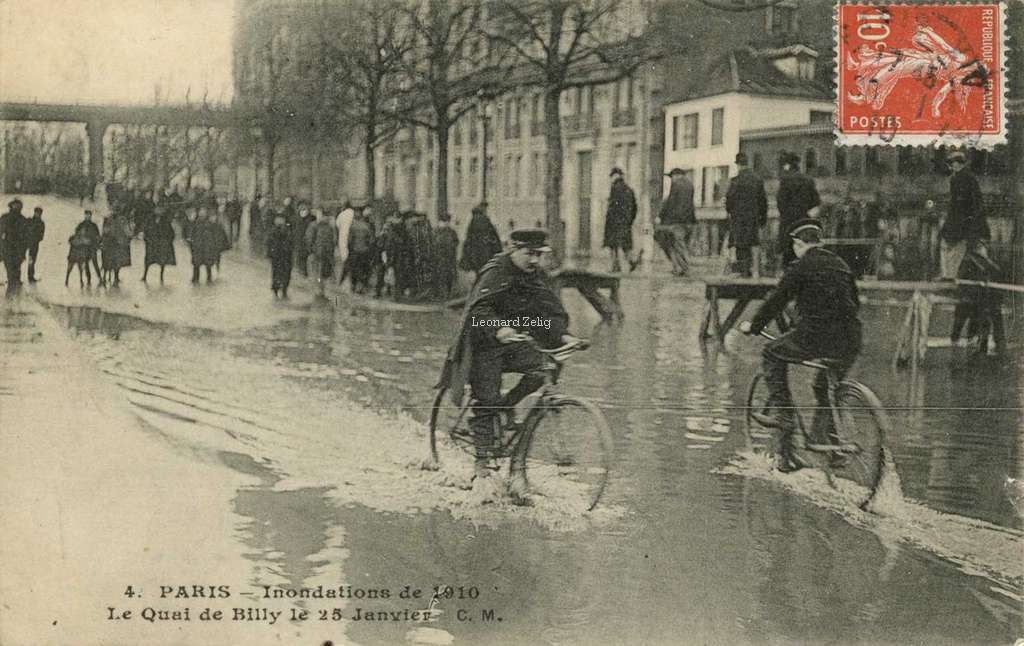 CM 4 - PARIS - Inondations de 1910 - Le Quai de Billy le 25 Janvier
