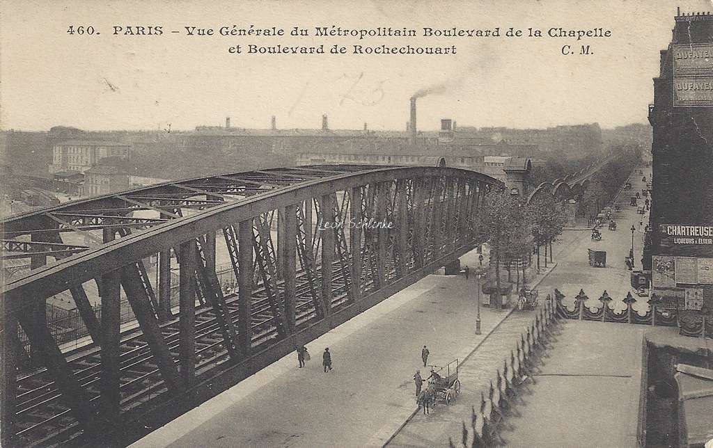 CM 460 - Vue générale du Métropolitain Boulevard de la Chapelle