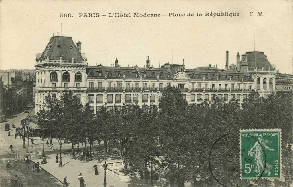 CM 568 - PARIS - L'Hôtel Moderne - Place de la République