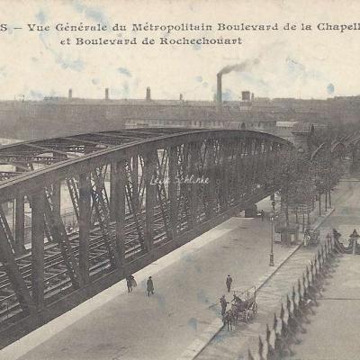 CM 914 - Vue générale du Métropolitain Bd de la Chapelle