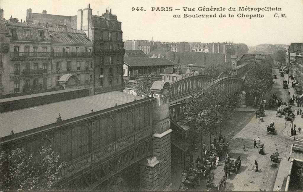 CM 944 - PARIS - Vue générale du Métropolitain au Boulevard de la Chapelle
