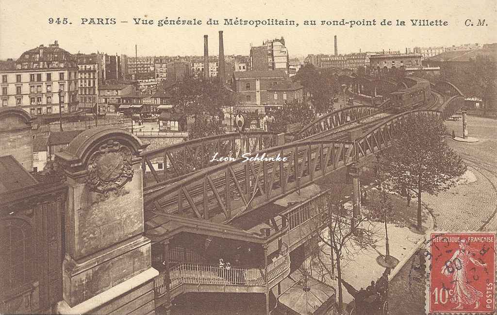 CM 945 - Vue générale du Métro au Rd-point de la Villette