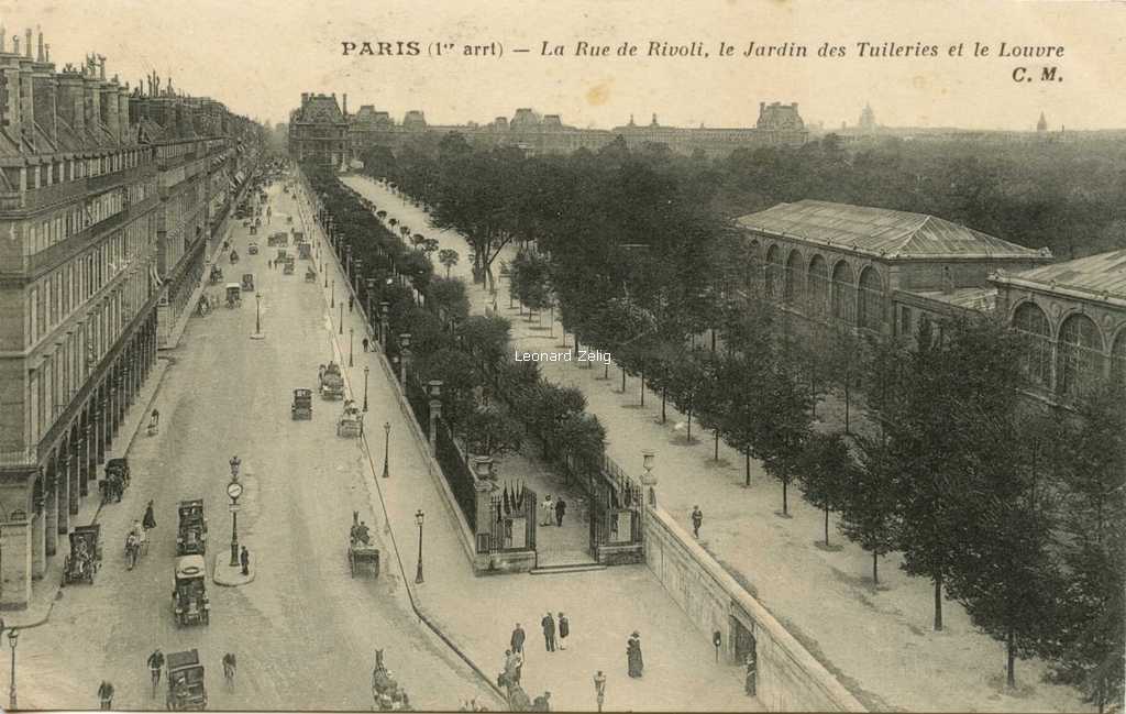 CM - PARIS - La Rue de Rivoli, le Jardin des Tuileries et le Louvre