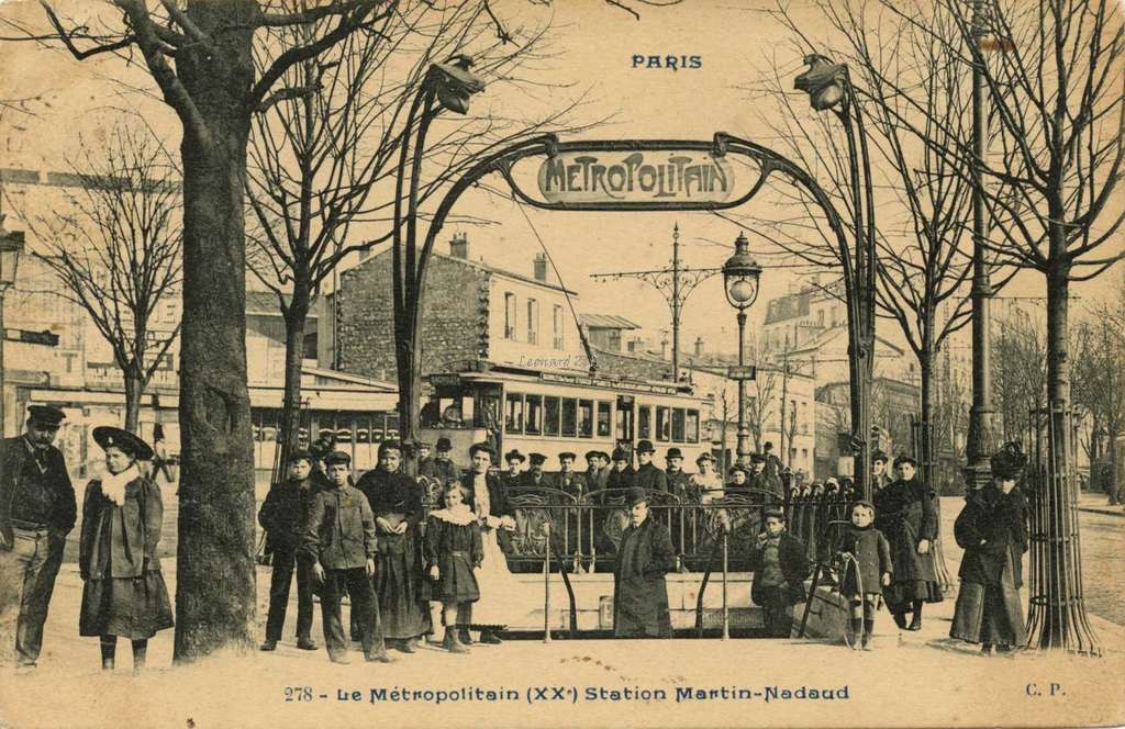 CP 278 - Le Métropolitain (XX°) Station Martin - Nadaud