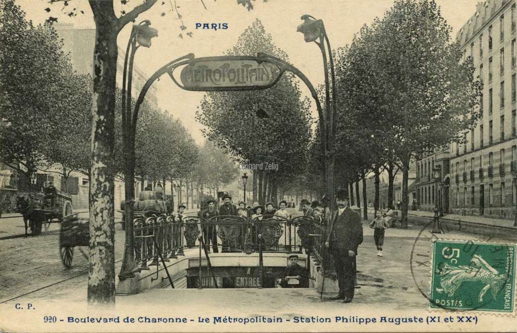 CP 920 - Boulevard de Charonne - Le Métropolitain - Station Philippe-Auguste