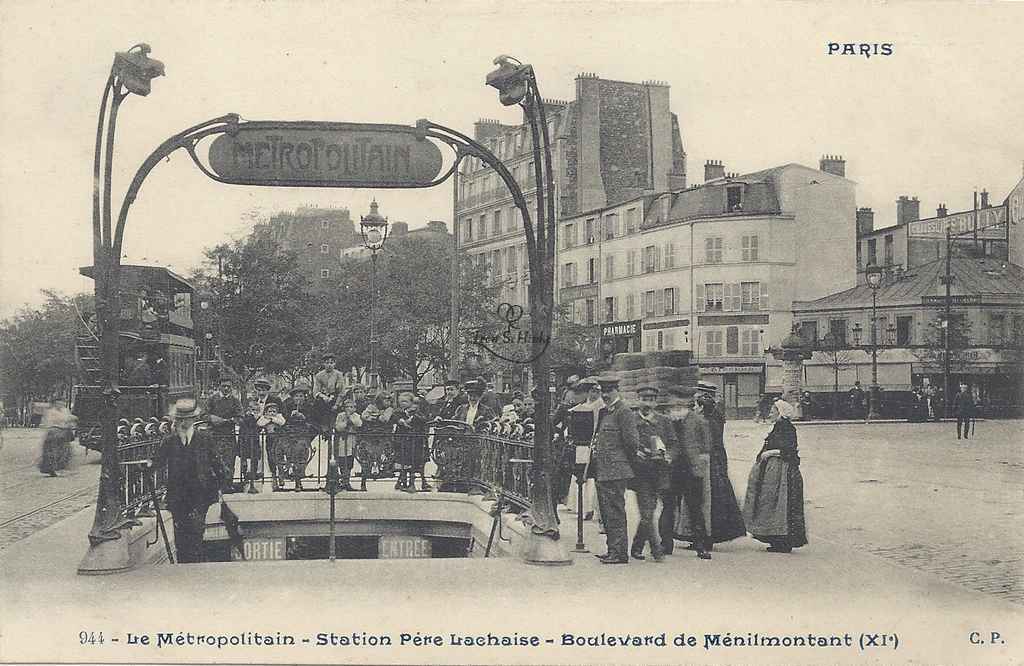 CP 944 - Le Métropolitain - Station Père-Lachaise - Bd de Ménilmontant