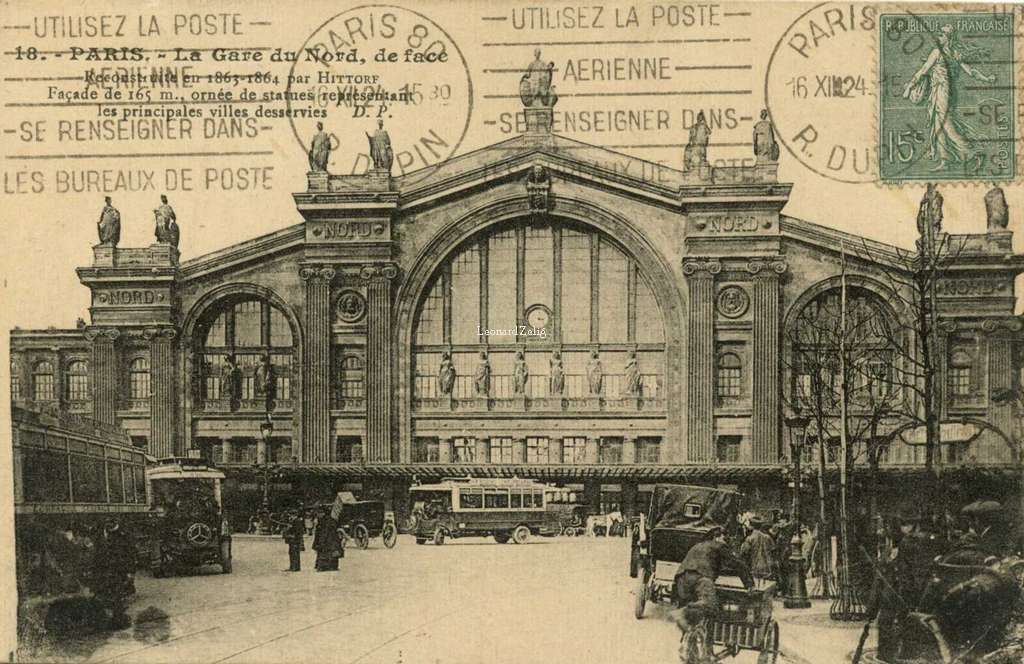 DP 18 - PARIS - La Gare du Nord, de face